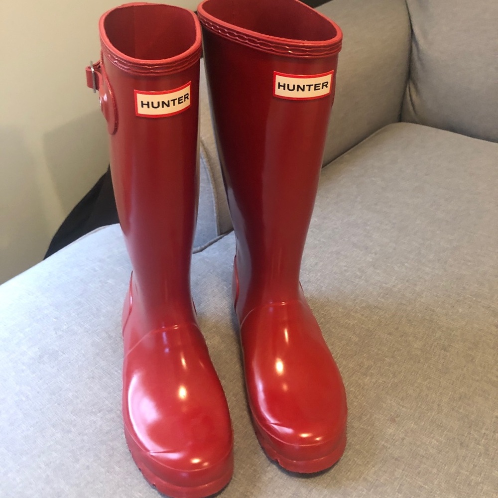 Red hunter boots